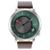 Fastrack Men's Watch Green Dial with Brown Leather Strap, 3287SL06
